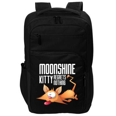 Funny Moonshine Kitty Regrets Nothing Whiskey Ers Gift Impact Tech Backpack