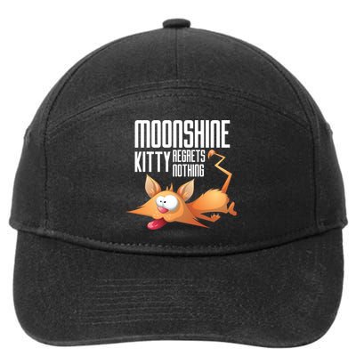 Funny Moonshine Kitty Regrets Nothing Whiskey Ers Gift 7-Panel Snapback Hat