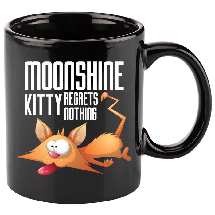 Funny Moonshine Kitty Regrets Nothing Whiskey Ers Gift 11oz C Handle Ceramic Mug