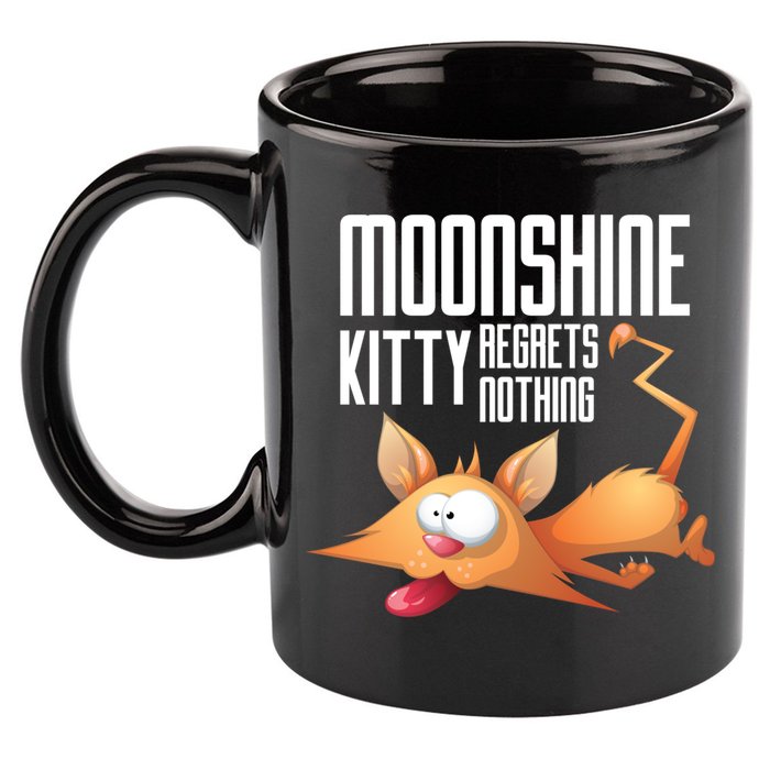 Funny Moonshine Kitty Regrets Nothing Whiskey Ers Gift 11oz C Handle Ceramic Mug