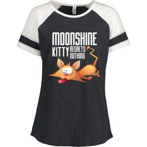 Funny Moonshine Kitty Regrets Nothing Whiskey Ers Gift Enza Ladies Jersey Colorblock Tee