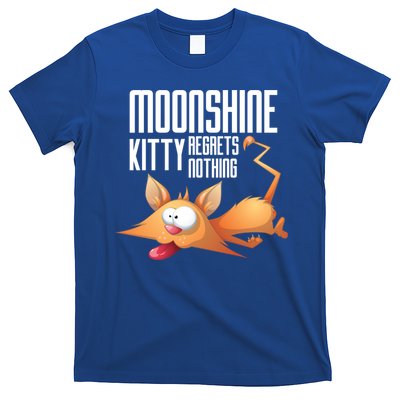 Funny Moonshine Kitty Regrets Nothing Whiskey Ers Gift T-Shirt