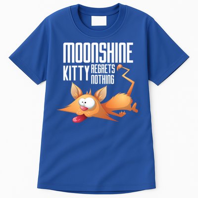 Funny Moonshine Kitty Regrets Nothing Whiskey Ers Gift Tall T-Shirt
