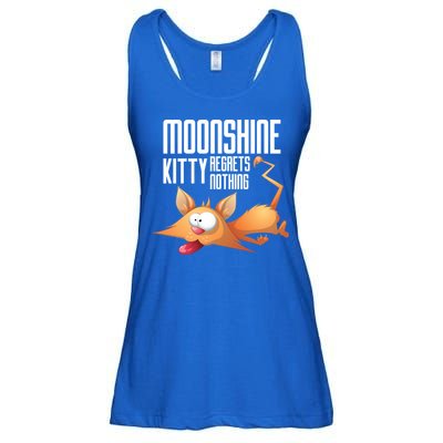 Funny Moonshine Kitty Regrets Nothing Whiskey Ers Gift Ladies Essential Flowy Tank