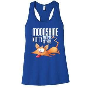 Funny Moonshine Kitty Regrets Nothing Whiskey Ers Gift Women's Racerback Tank