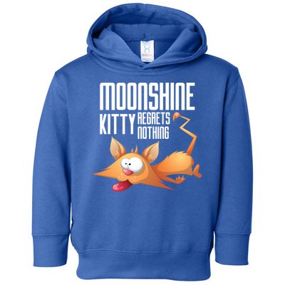 Funny Moonshine Kitty Regrets Nothing Whiskey Ers Gift Toddler Hoodie