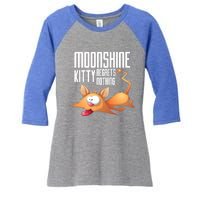 Funny Moonshine Kitty Regrets Nothing Whiskey Ers Gift Women's Tri-Blend 3/4-Sleeve Raglan Shirt