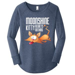 Funny Moonshine Kitty Regrets Nothing Whiskey Ers Gift Women's Perfect Tri Tunic Long Sleeve Shirt