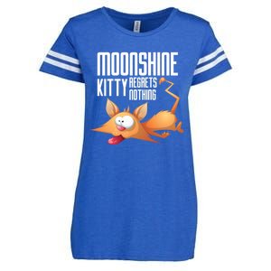 Funny Moonshine Kitty Regrets Nothing Whiskey Ers Gift Enza Ladies Jersey Football T-Shirt