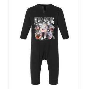 Funny Moodeng Kawaii Pygmy Hippo Cute Zoo Animal Lover Infant Fleece One Piece