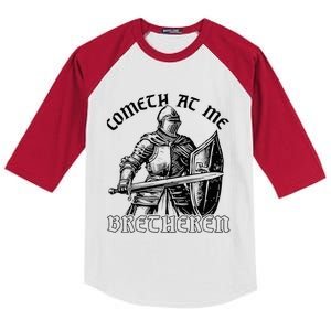 Funny Medieval Knight Renaissance Fair Faire Cometh At Me Kids Colorblock Raglan Jersey