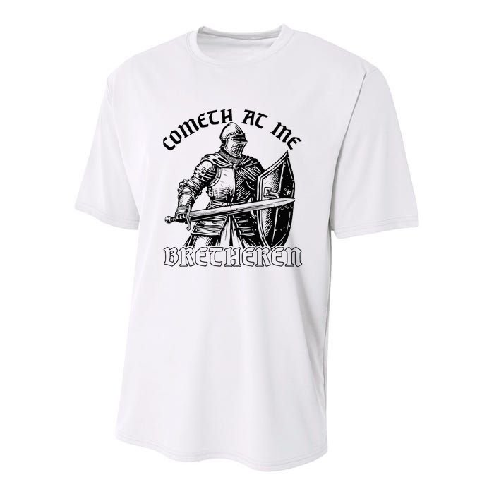 Funny Medieval Knight Renaissance Fair Faire Cometh At Me Youth Performance Sprint T-Shirt