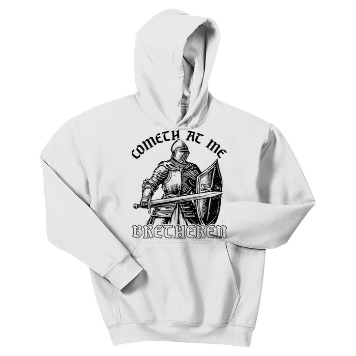 Funny Medieval Knight Renaissance Fair Faire Cometh At Me Kids Hoodie