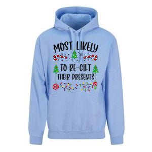 Funny Most Likely To Regift Their Presents Funny Christmas Family Matching Cu Unisex Surf Hoodie