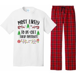 Funny Most Likely To Regift Their Presents Funny Christmas Family Matching Cu Pajama Set