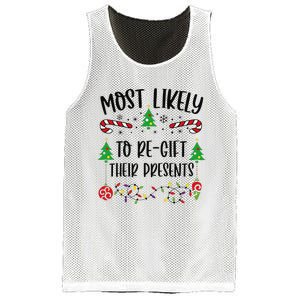 Funny Most Likely To Regift Their Presents Funny Christmas Family Matching Cu Mesh Reversible Basketball Jersey Tank