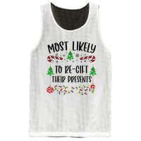 Funny Most Likely To Regift Their Presents Funny Christmas Family Matching Cu Mesh Reversible Basketball Jersey Tank