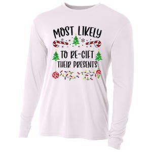 Funny Most Likely To Regift Their Presents Funny Christmas Family Matching Cu Cooling Performance Long Sleeve Crew