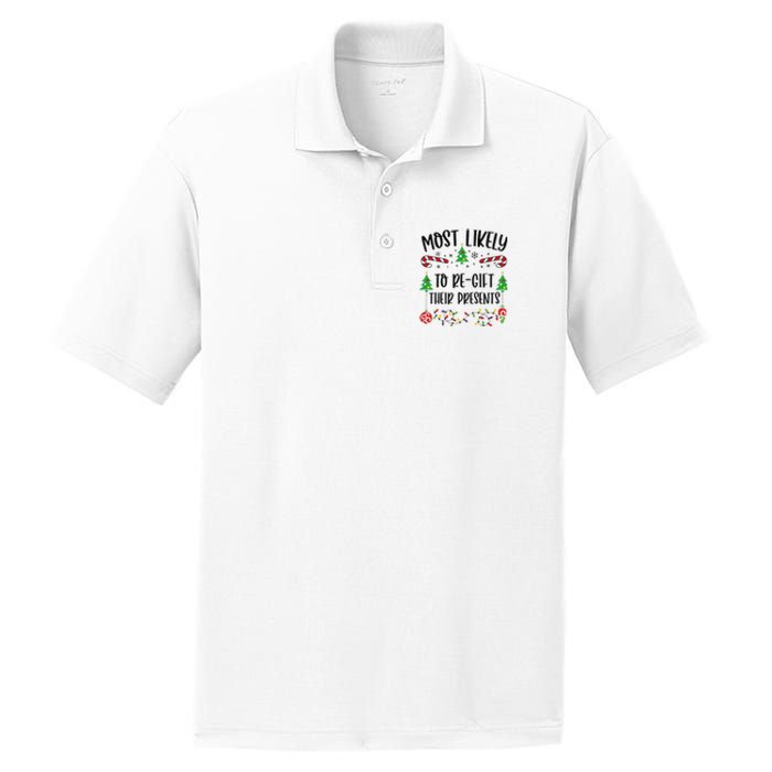 Funny Most Likely To Regift Their Presents Funny Christmas Family Matching Cu PosiCharge RacerMesh Polo