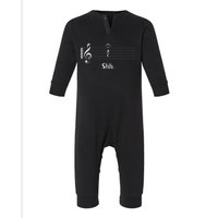 Funny Music Lover Musician Shh Quarter Rest And Fermata Infant Fleece One Piece