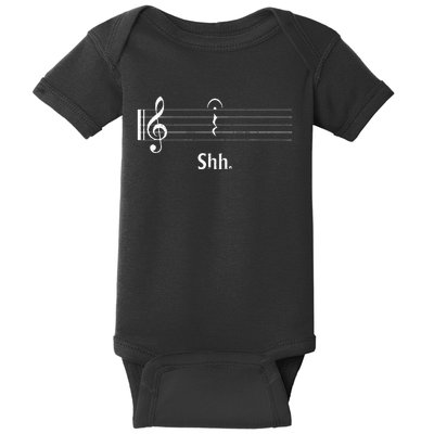 Funny Music Lover Musician Shh Quarter Rest And Fermata Baby Bodysuit