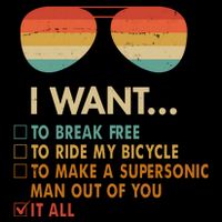 Funny Music Lover Bicycle I Want It All Performance Shirt