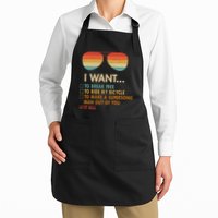 Funny Music Lover Bicycle I Want It All Apron