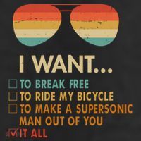 Funny Music Lover Bicycle I Want It All Adult Drive Performance Visor