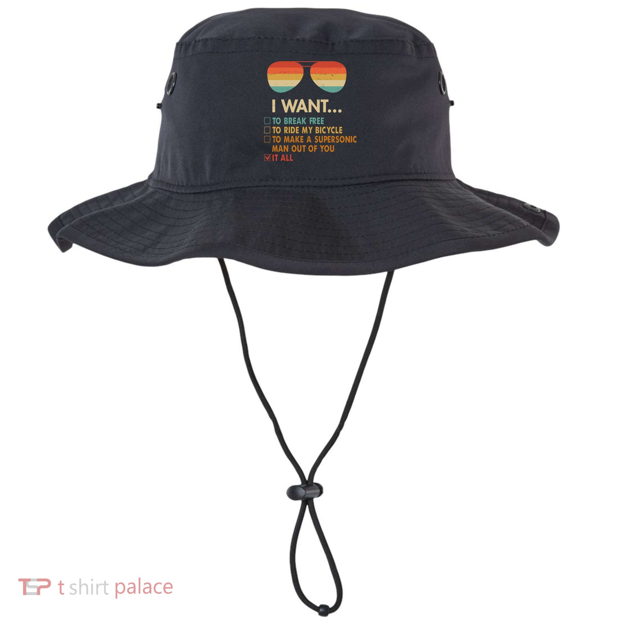 Funny Music Lover Bicycle I Want It All Bucket Hat