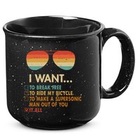 Funny Music Lover Bicycle I Want It All 15oz Campfire Ceramic Mug