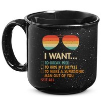 Funny Music Lover Bicycle I Want It All 15oz Campfire Ceramic Mug