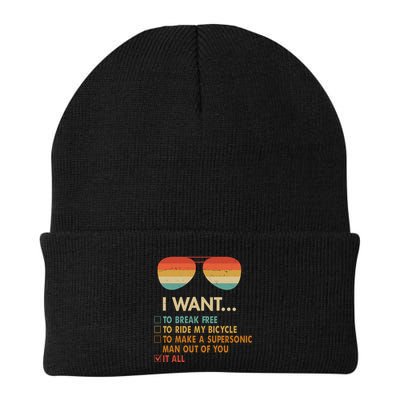 Funny Music Lover Bicycle I Want It All Beanie