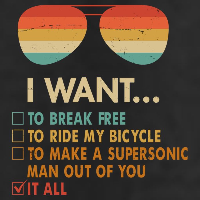 Funny Music Lover Bicycle I Want It All 25L Jumbo Tote