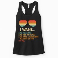 Funny Music Lover Bicycle I Want It All Womens Tank Top