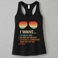 Funny Music Lover Bicycle I Want It All Womens Tank Top