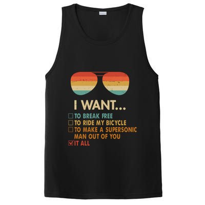 Funny Music Lover Bicycle I Want It All PosiCharge Competitor Tank