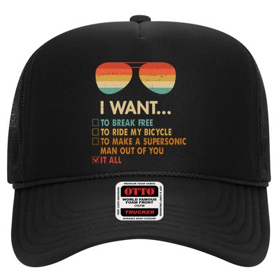 Funny Music Lover Bicycle I Want It All Trucker Hat