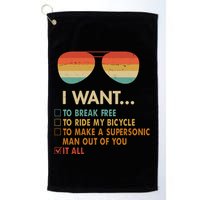 Funny Music Lover Bicycle I Want It All Golf Towel
