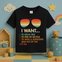 Funny Music Lover Bicycle I Want It All Toddler T-Shirt