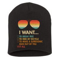 Funny Music Lover Bicycle I Want It All Short Acrylic Beanie