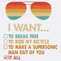 Funny Music Lover Bicycle I Want It All Garment-Dyed Sweatshirt