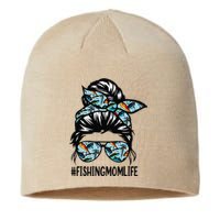 Fishing Mom Life Messy Bun Mom Funny Fishing Mom Sustainable Beanie