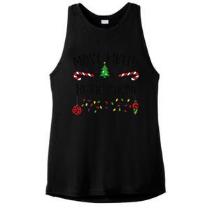 Funny Most Likely To Stay Home Funny Christmas Family Matching Cute Christmas Ladies PosiCharge Tri-Blend Wicking Tank