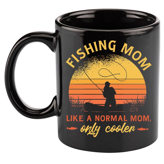 Fishing Mom Like A Normal Mom Only Cooler 11oz C Handle Ceramic Mug