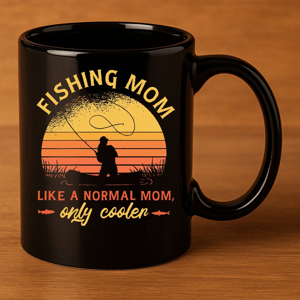 Fishing Mom Like A Normal Mom Only Cooler 11oz C Handle Ceramic Mug
