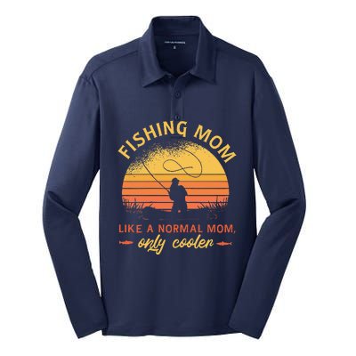 Fishing Mom Like A Normal Mom Only Cooler Silk Touch Performance Long Sleeve Polo