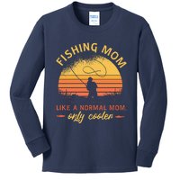 Fishing Mom Like A Normal Mom Only Cooler Kids Long Sleeve Shirt