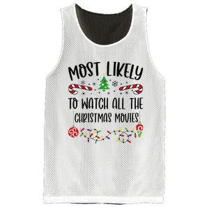 Funny Most Likely To Watch All The Christmas Movies Funny Christmas Family Matc Mesh Reversible Basketball Jersey Tank