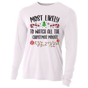 Funny Most Likely To Watch All The Christmas Movies Funny Christmas Family Matc Cooling Performance Long Sleeve Crew