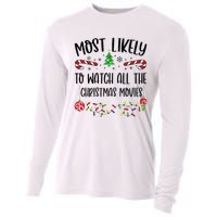 Funny Most Likely To Watch All The Christmas Movies Funny Christmas Family Matc Cooling Performance Long Sleeve Crew